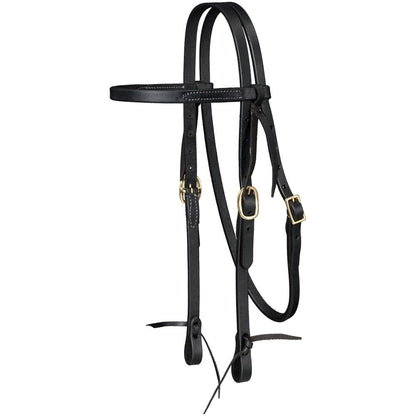 Royal King Harness Leather Browband Headstall with Tie Ends
