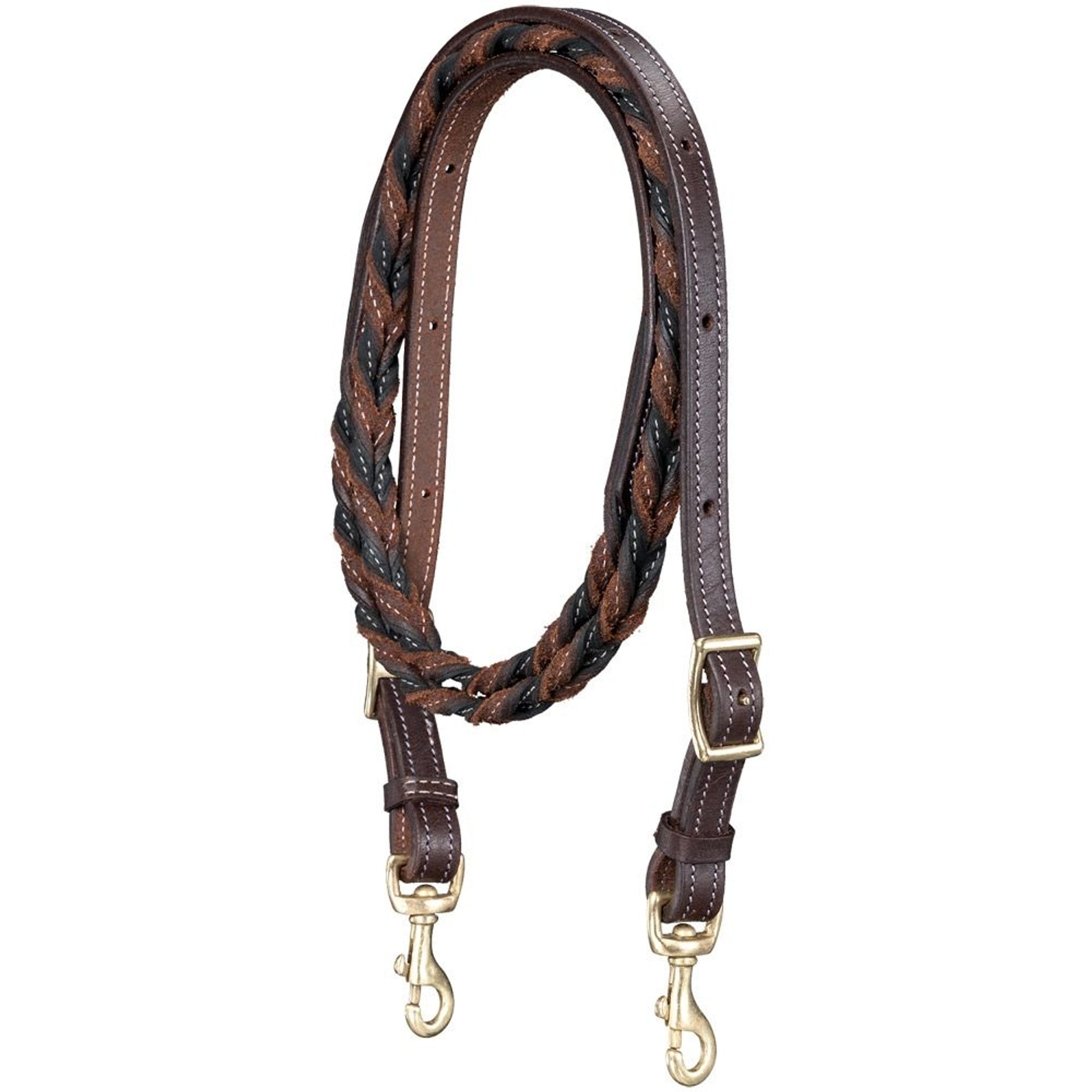 Tough1 Harness Leather Two-Tone Twist Loop Rein