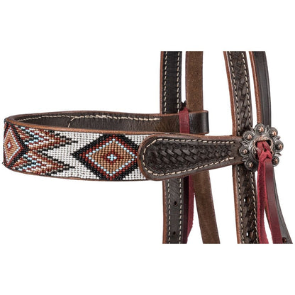 Tough1 Sienna Beaded Browband Headstall