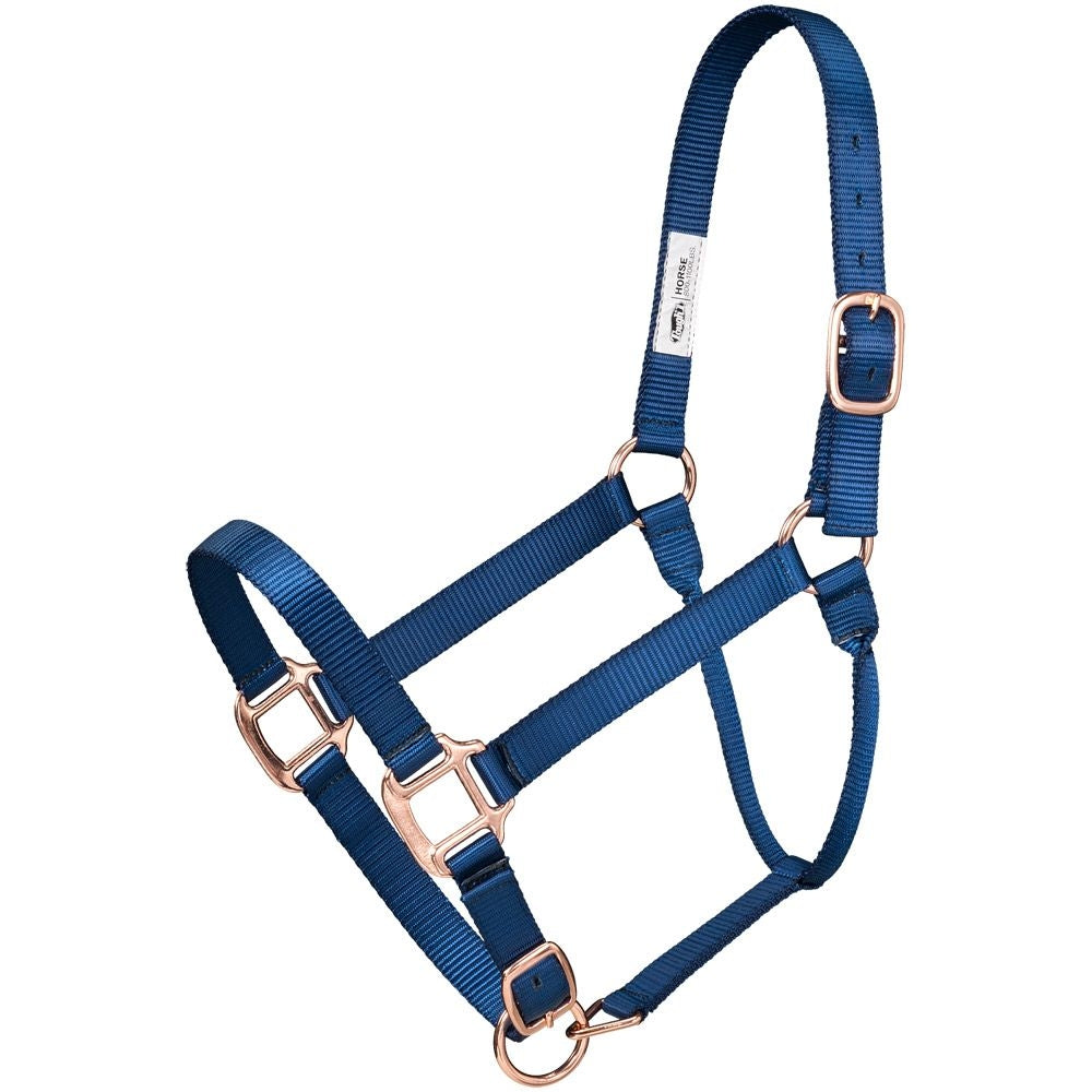 Tough1 Premium Nylon Halter and Lead with Rose Gold Hardware