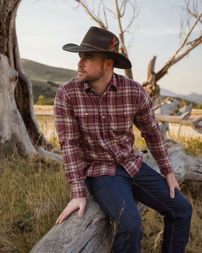 Outback Trading Mens Cotton Plaid Outback Shirt