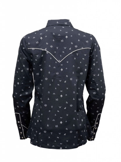 Outback Trading Ladies Cattle Brand Shirt