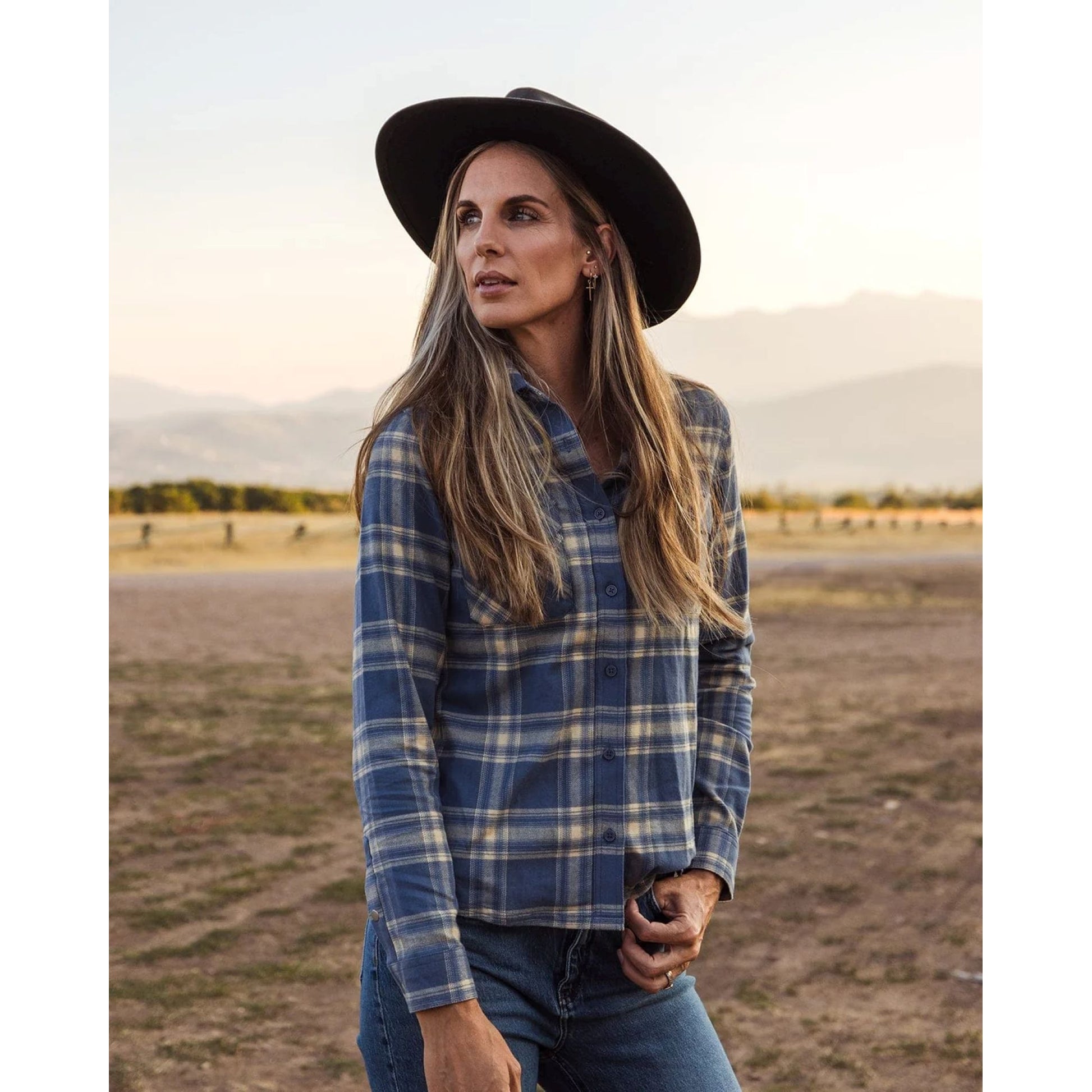 Outback Trading Ladies Cotton Plaid Outback Shirt