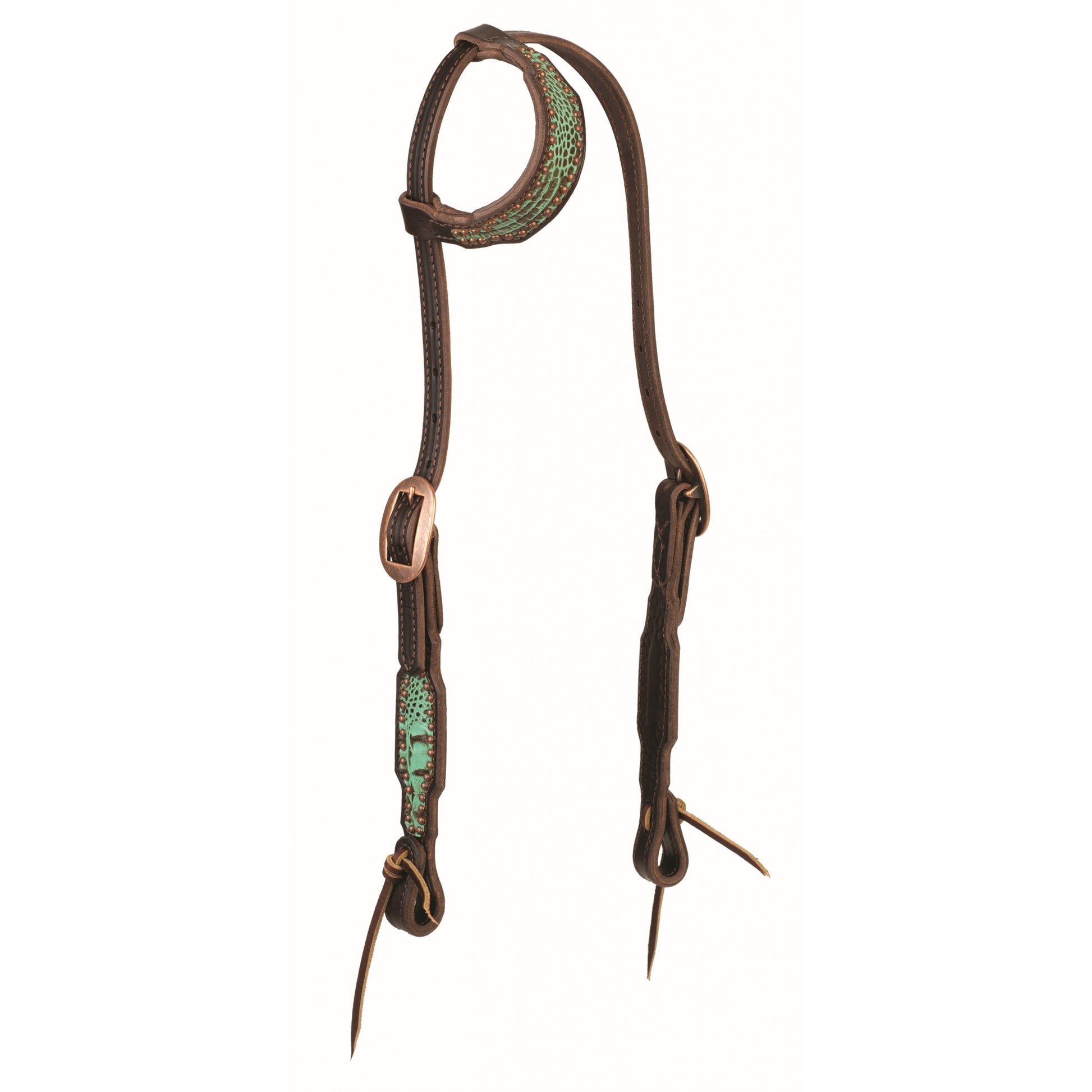 Weaver Turquoise Croc Headstall