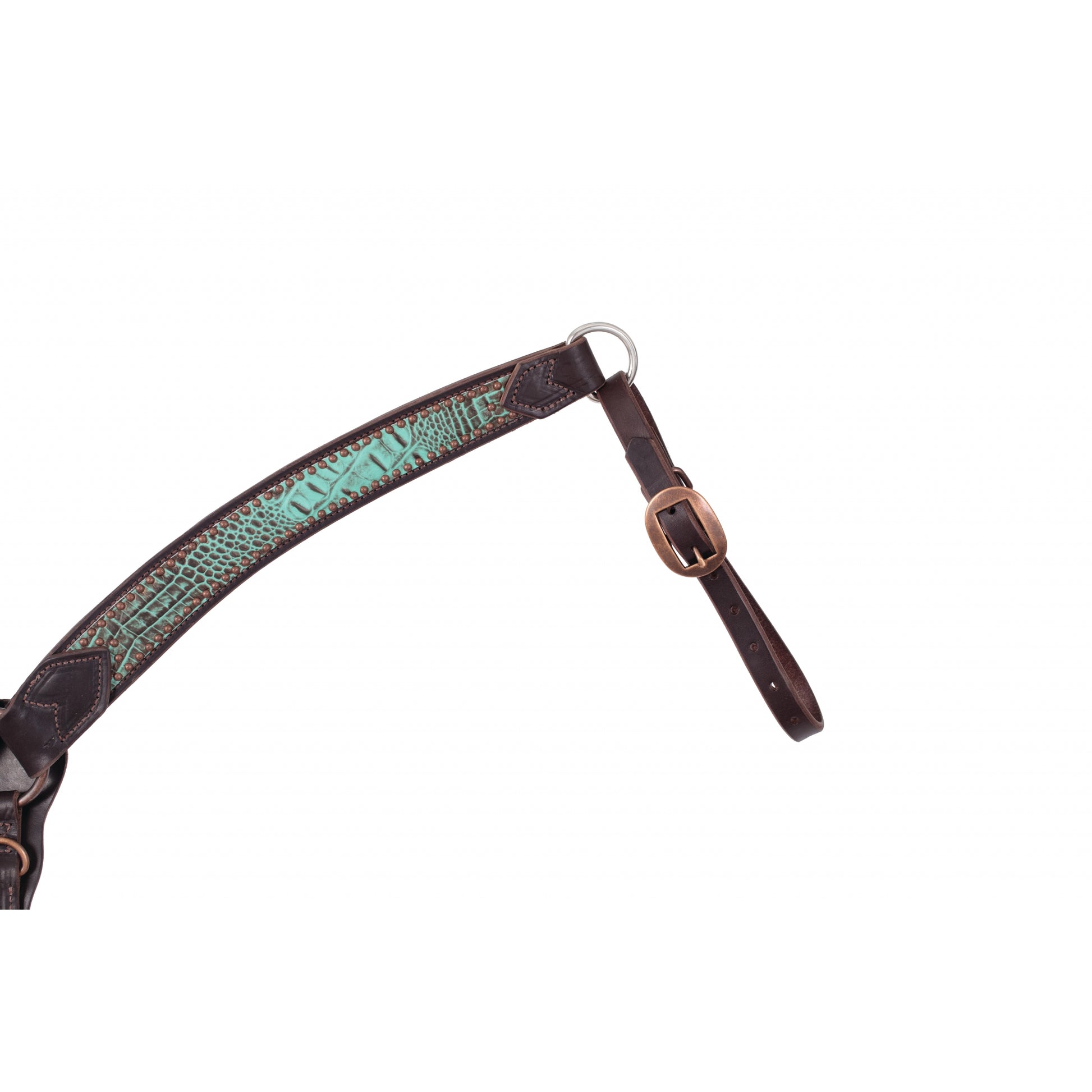 Weaver Turquoise Croc Contoured Breast Collar