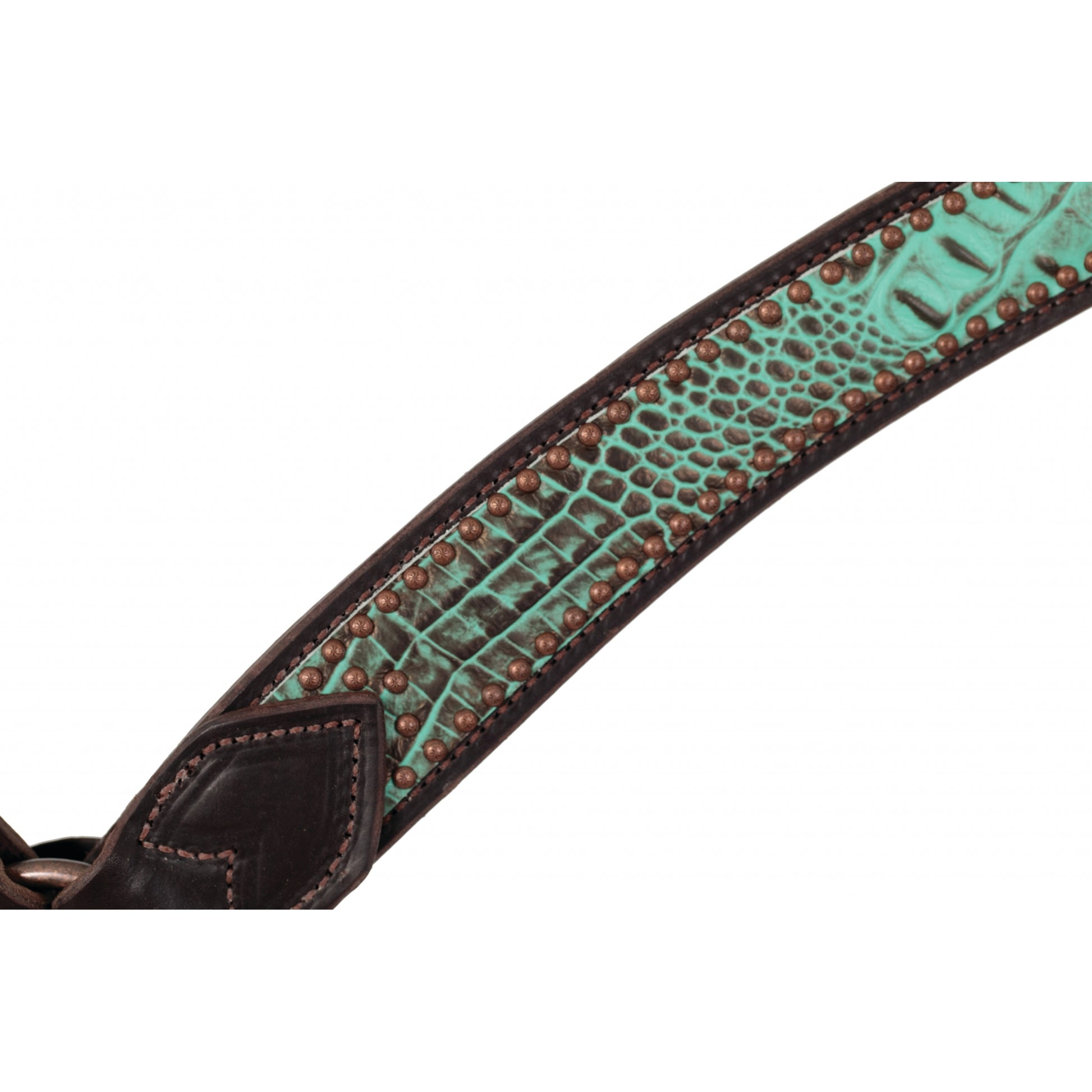 Weaver Turquoise Croc Contoured Breast Collar