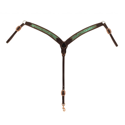 Weaver Turquoise Croc Contoured Breast Collar