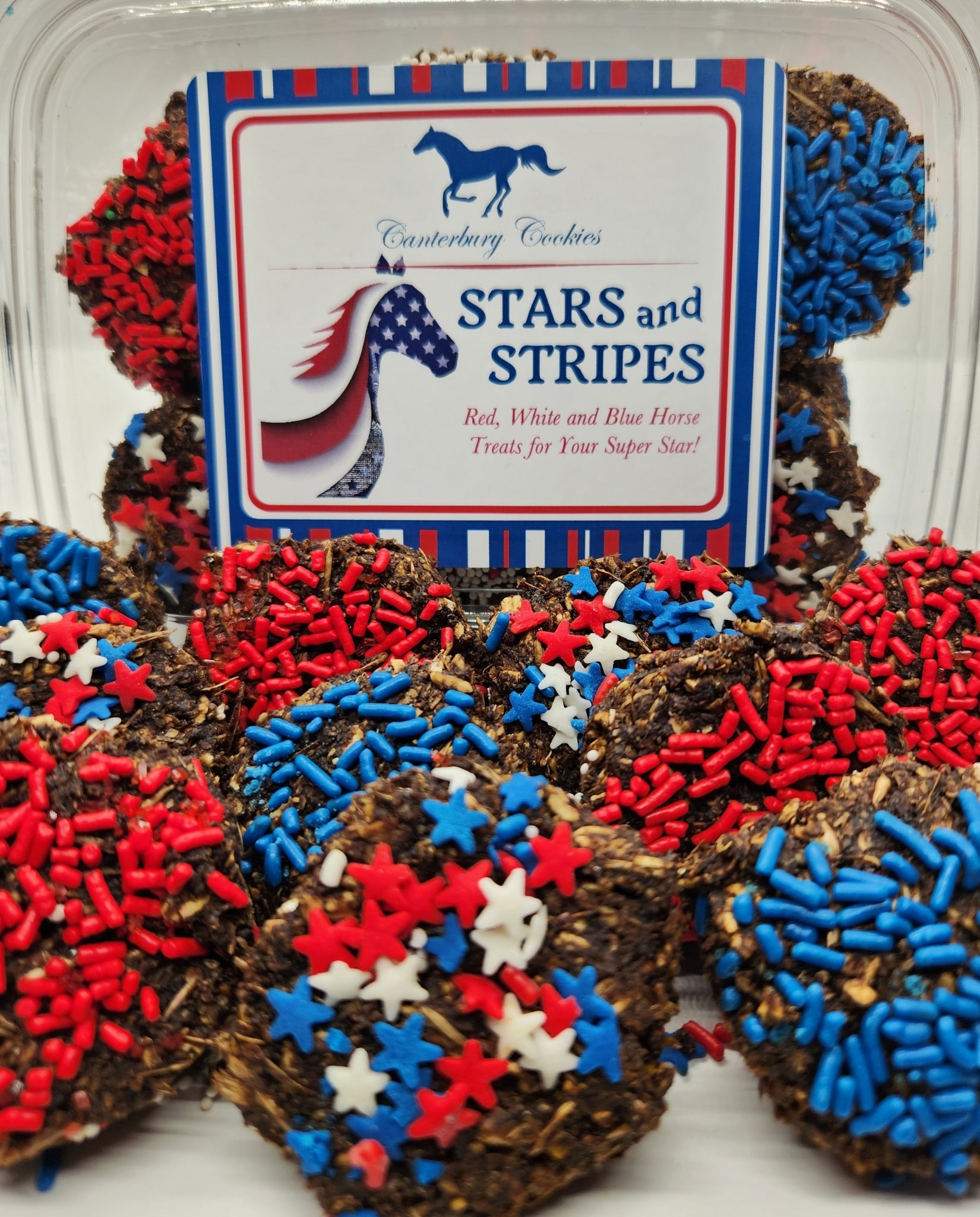 Canterbury Cookies Stars and Stripes Horse Treat Plops