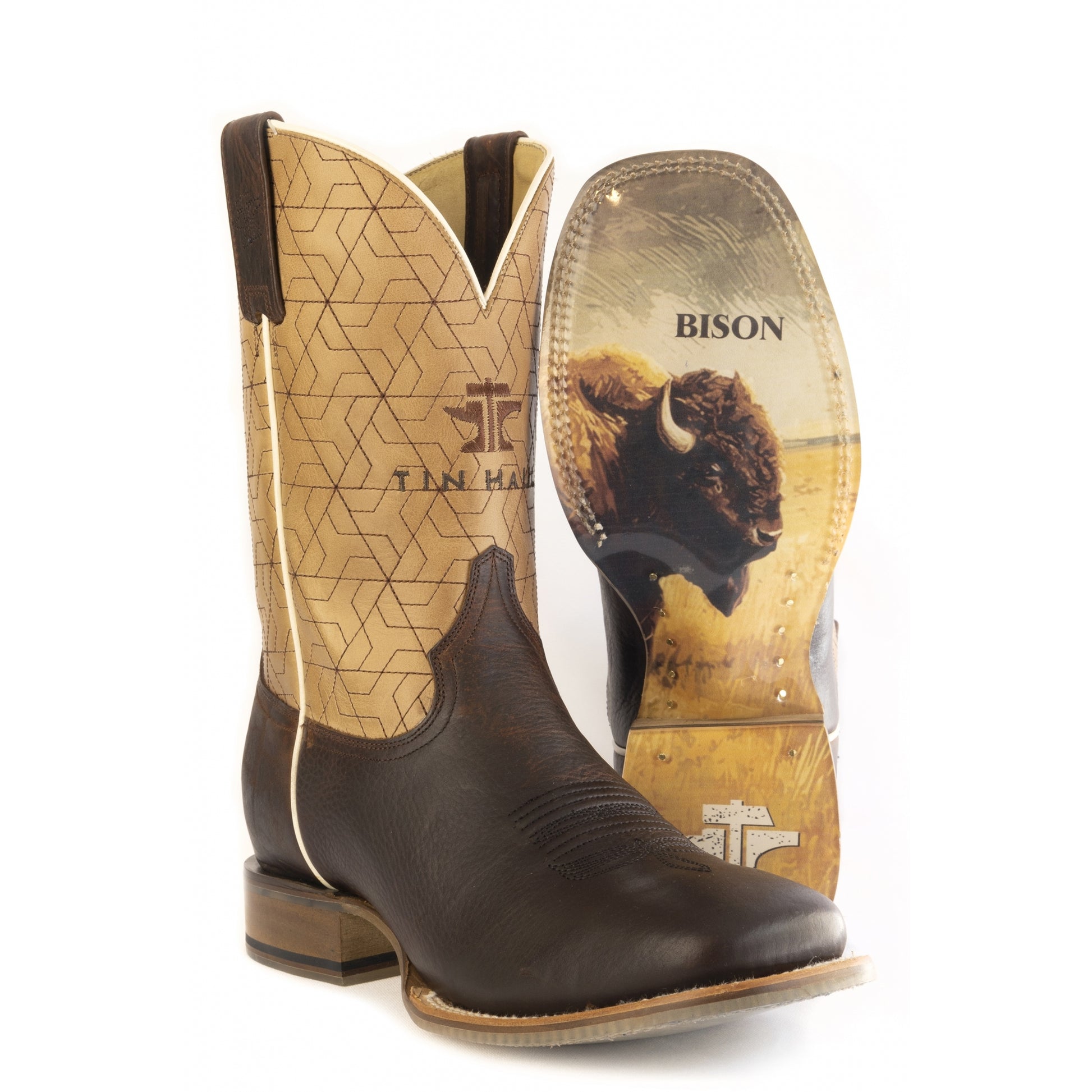 Tin Haul Mens Gridlock Bison Boots
