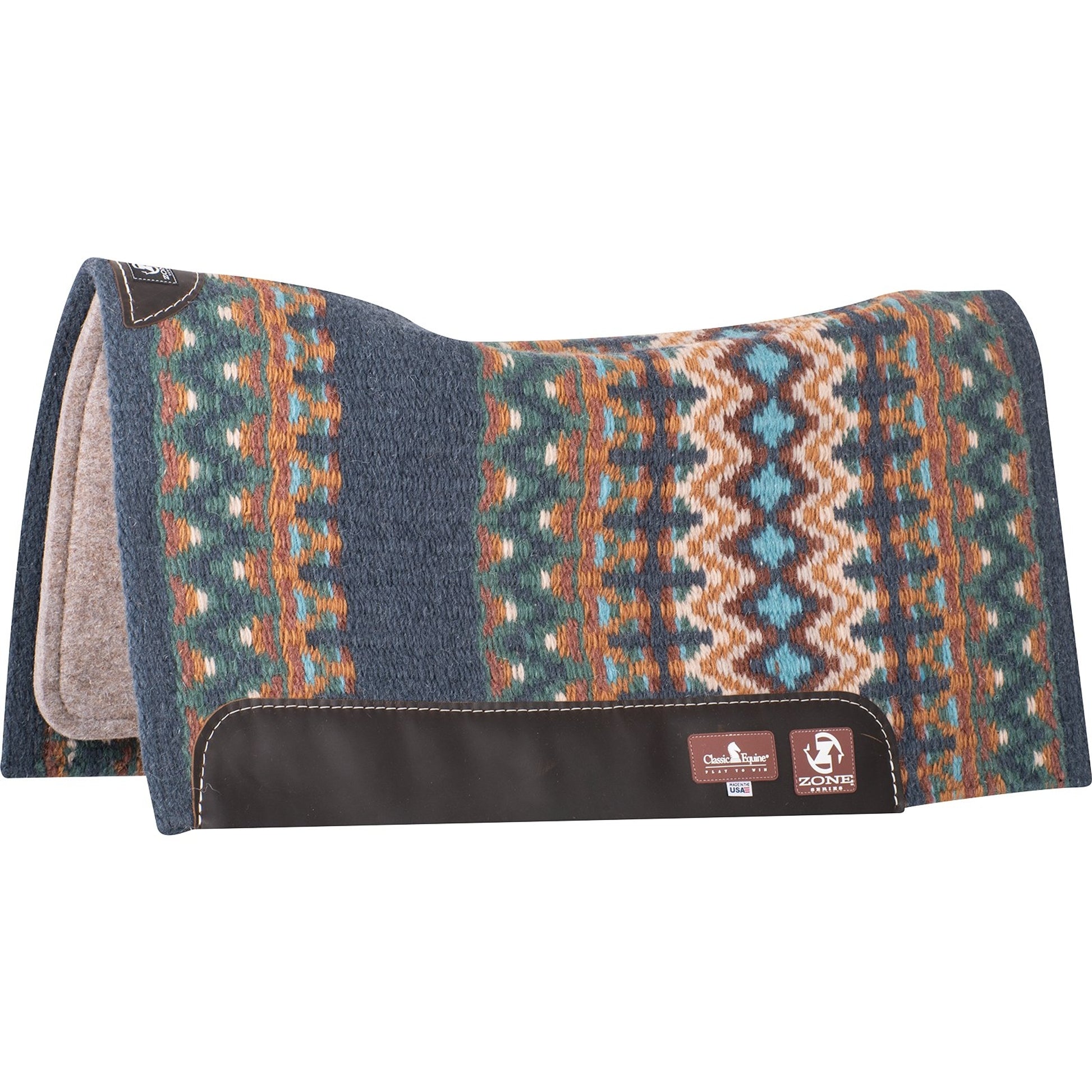 Classic Equine Zone Blanket Top Saddle Pad with Felt Bottom
