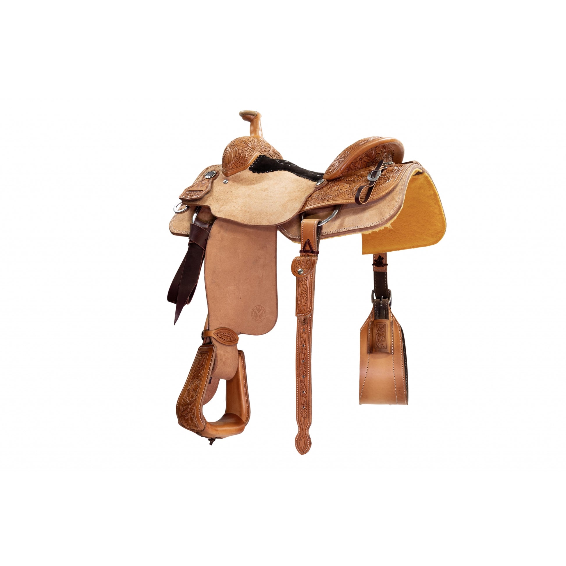 Circle Y PRCA 1/4 Tooled Team Roper Wyoming Saddle
