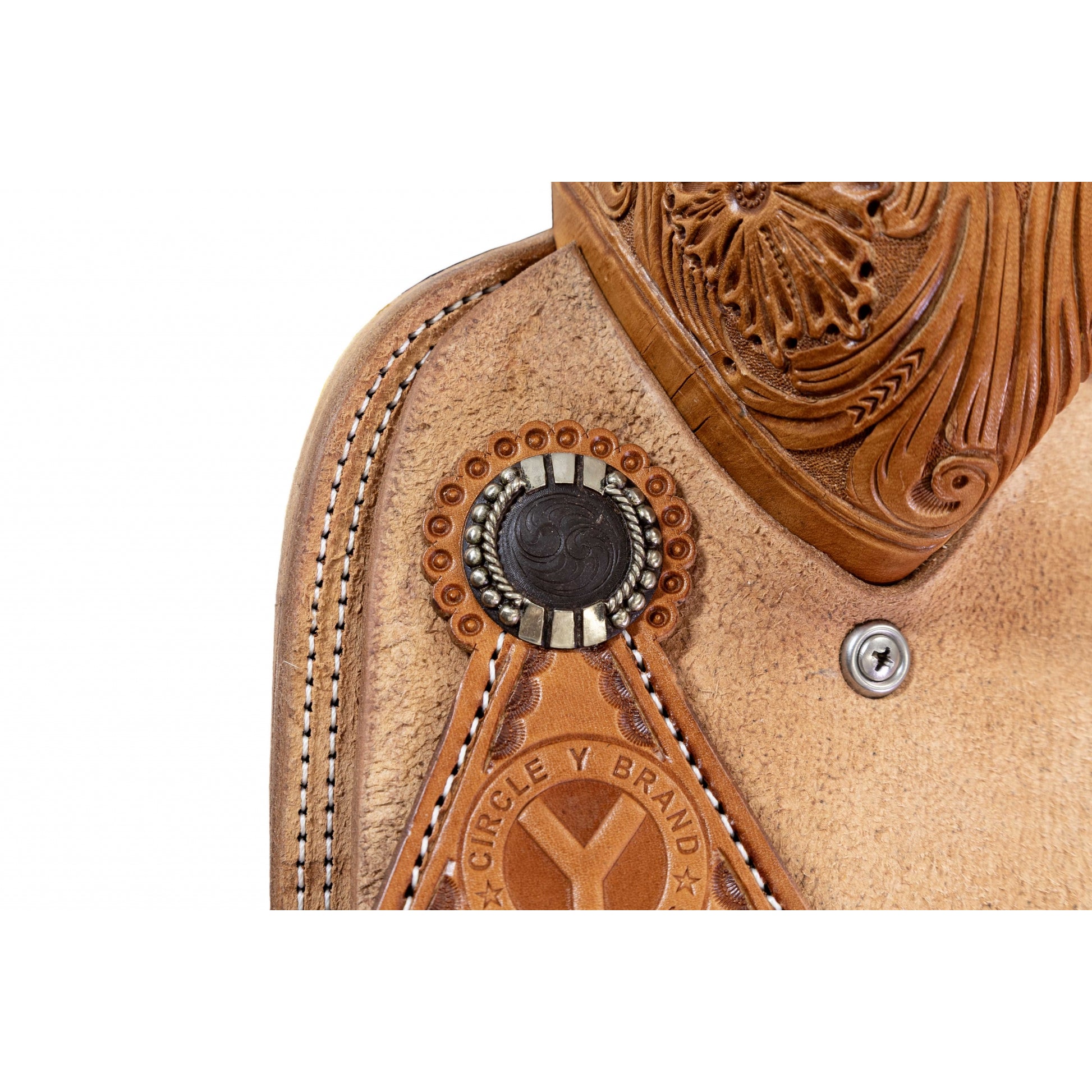 Circle Y PRCA 1/4 Tooled Team Roper Wyoming Saddle