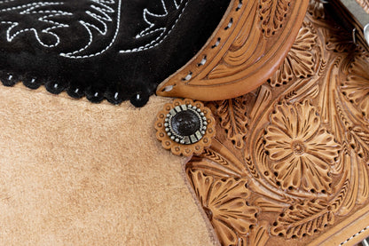 Circle Y PRCA 1/4 Tooled Team Roper Wyoming Saddle
