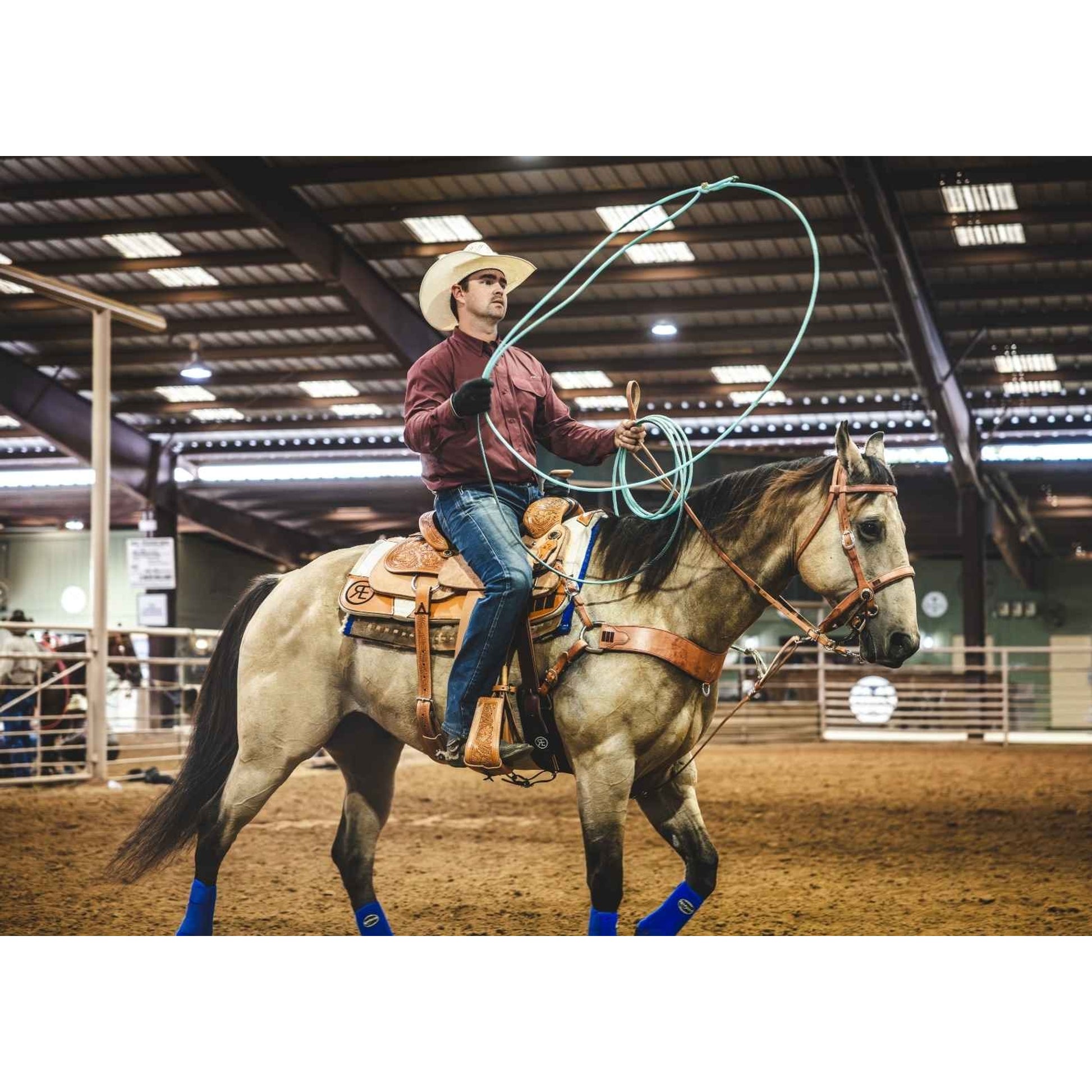 Circle Y PRCA 1/4 Tooled Team Roper Wyoming Saddle
