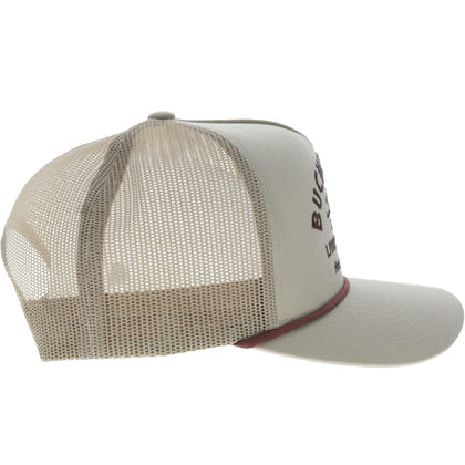 Hooey Buck Hard 5-Panel Trucker Hat with Brown Buckin' Hard Embroidery Logo