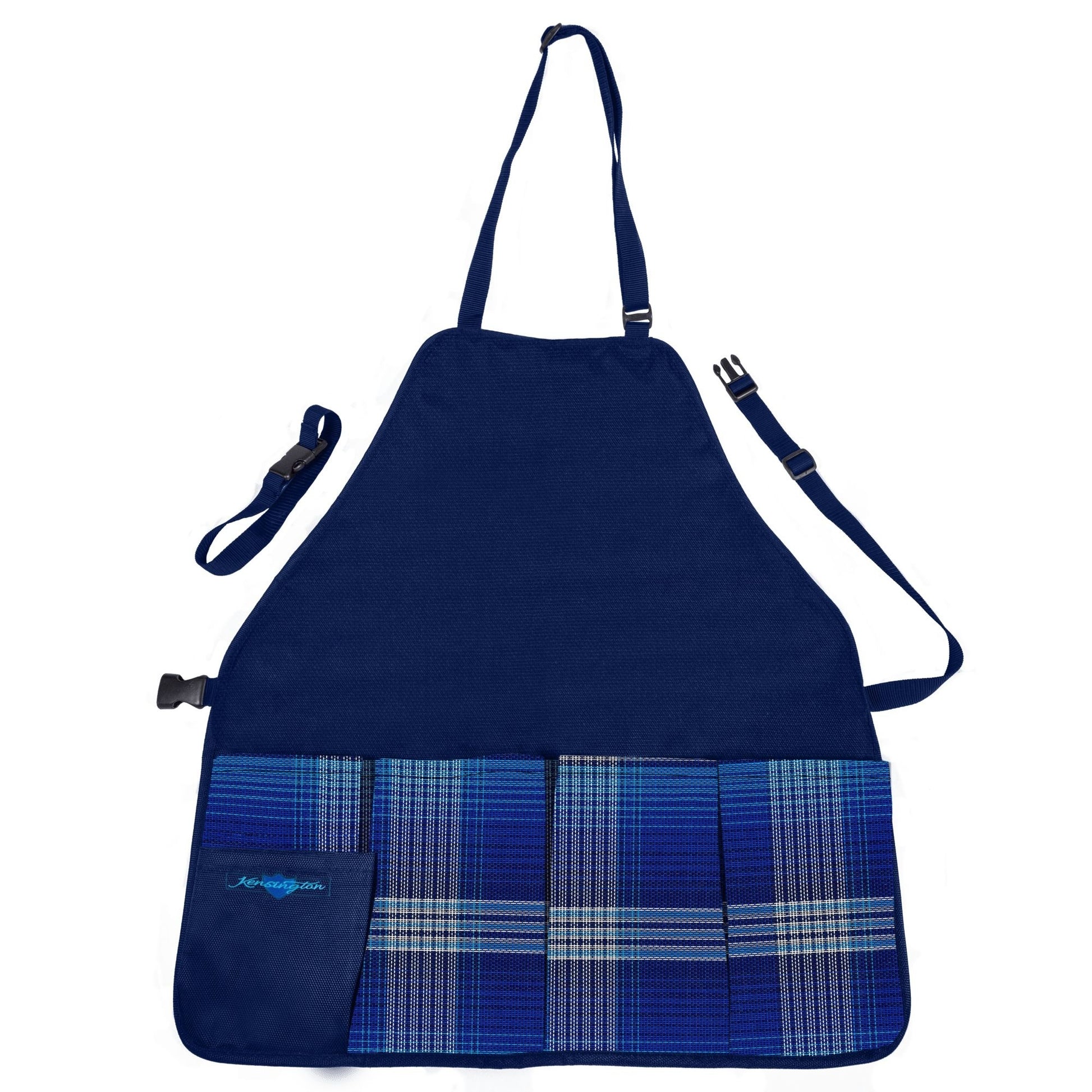 Kensington Grooming Apron Blue Ice Plaid