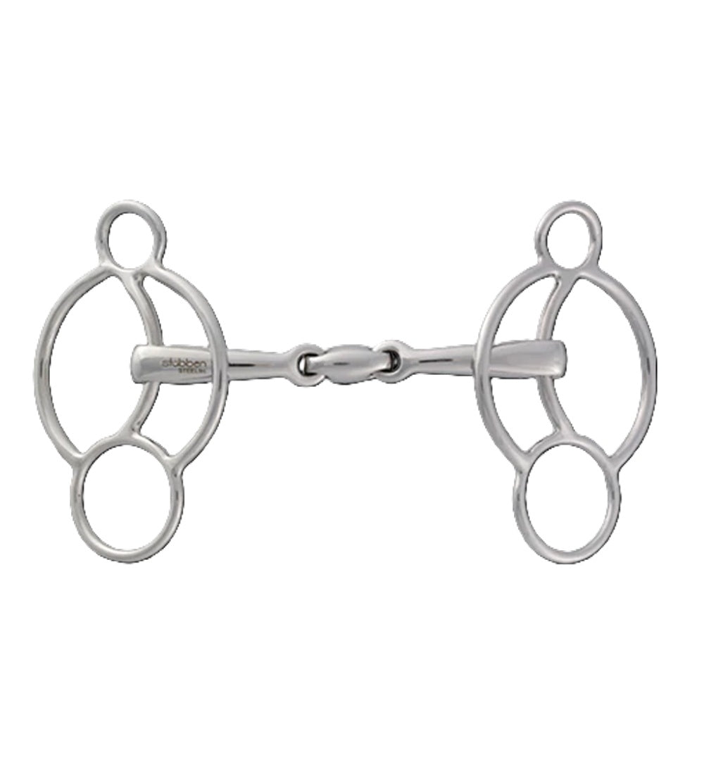 Stubben STEELtec EZ Control 3-Ring Gag Bit