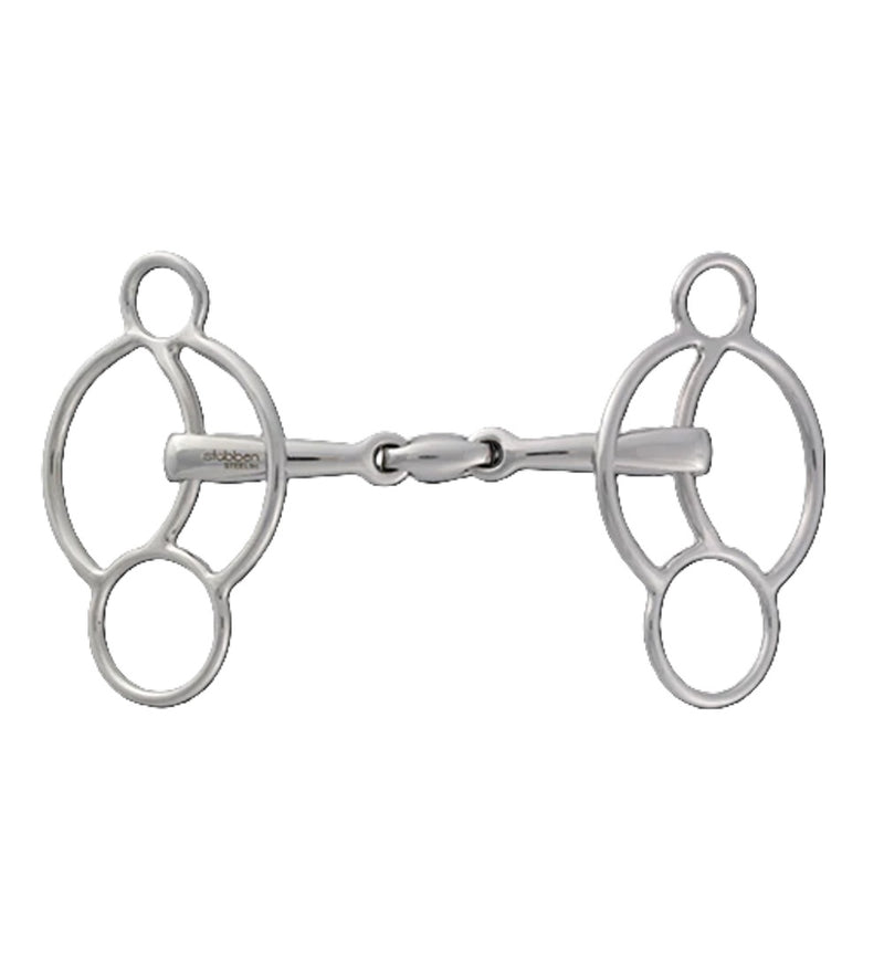 Stubben STEELtec EZ Control 3-Ring Gag Bit