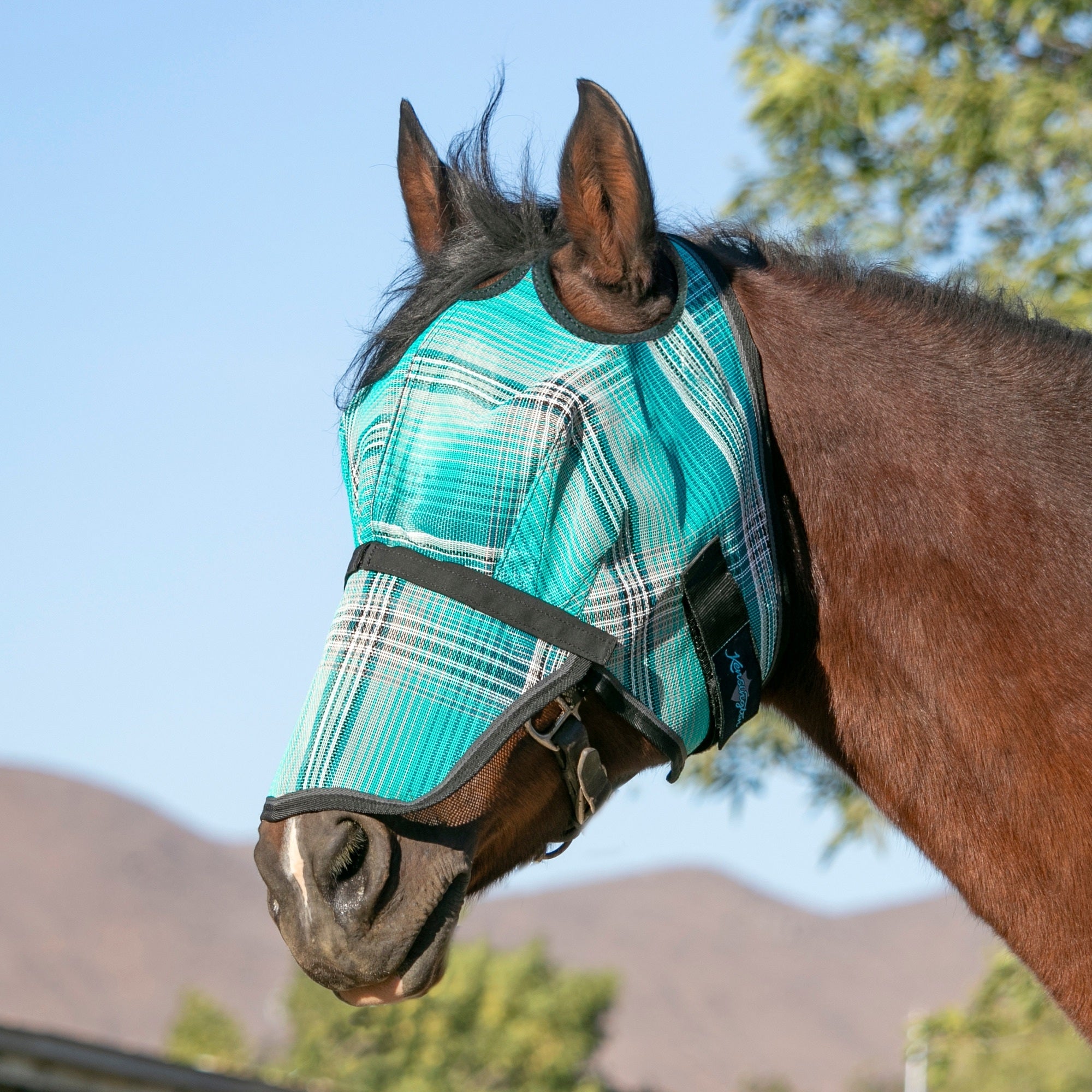 Kensington UV Fly Mask with Nose - Dual Ear & Forelock