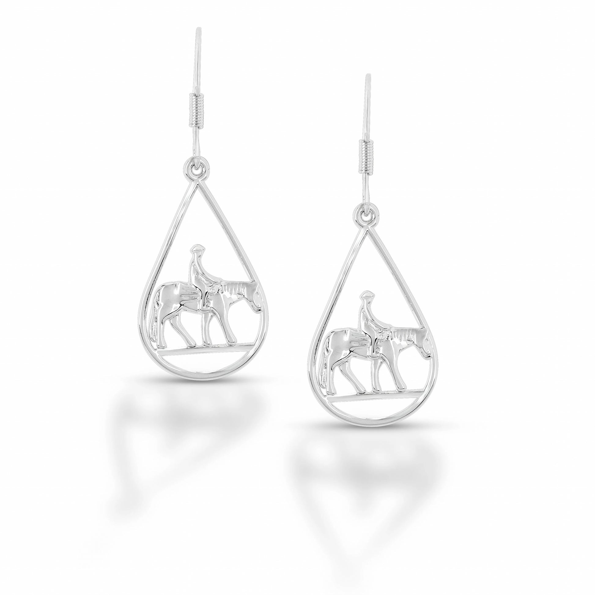 Equestrian Jewelry Horse and Rider Drop Earrings