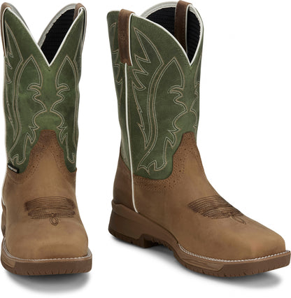 Justin Mens Nitread 11" Waterproof Nano Comp Toe Boots