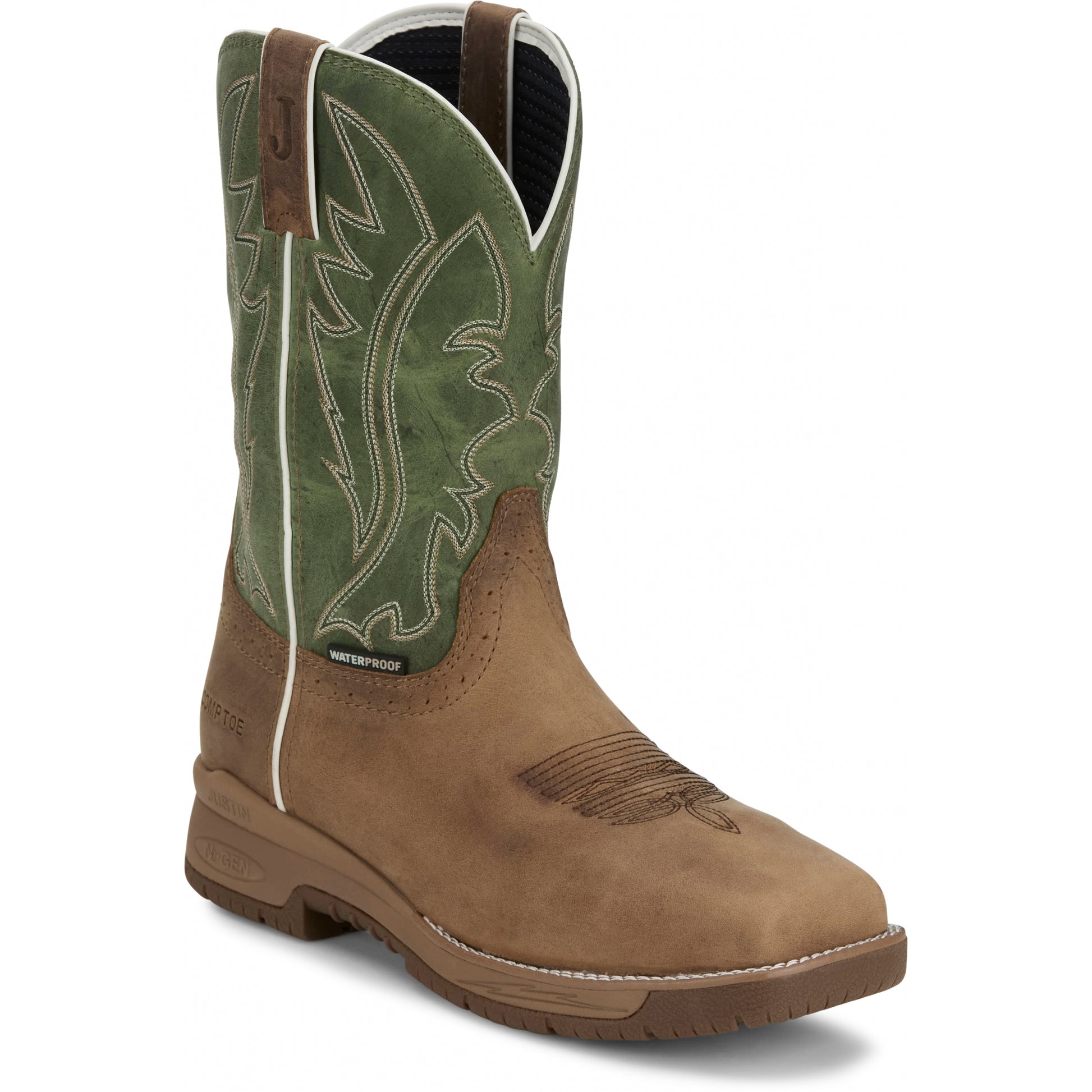 Justin Mens Nitread 11" Waterproof Nano Comp Toe Boots