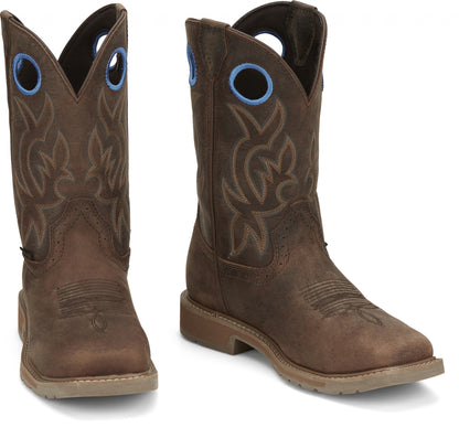 Justin Mens All Around 11" Waterproof Steel Toe Boots