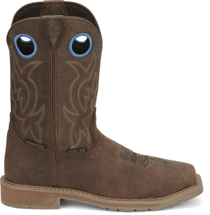 Justin Mens All Around 11" Waterproof Steel Toe Boots