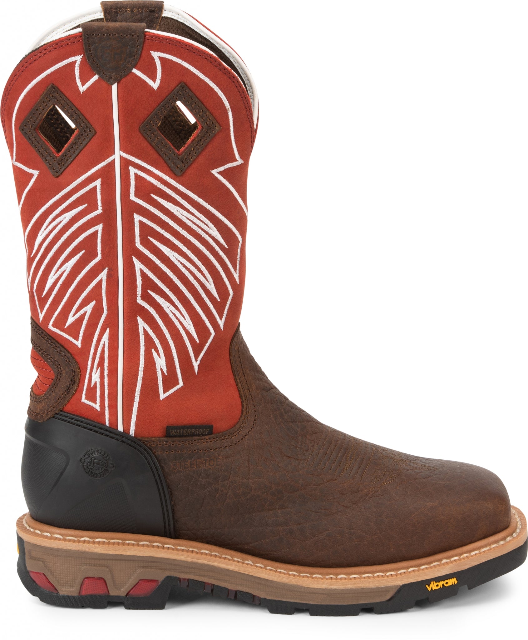 Justin Mens Roughneck 12" Waterproof Steel Toe Boots
