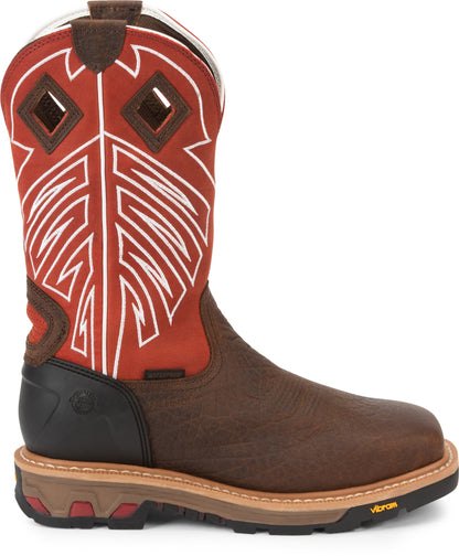 Justin Mens Roughneck 12" Waterproof Steel Toe Boots