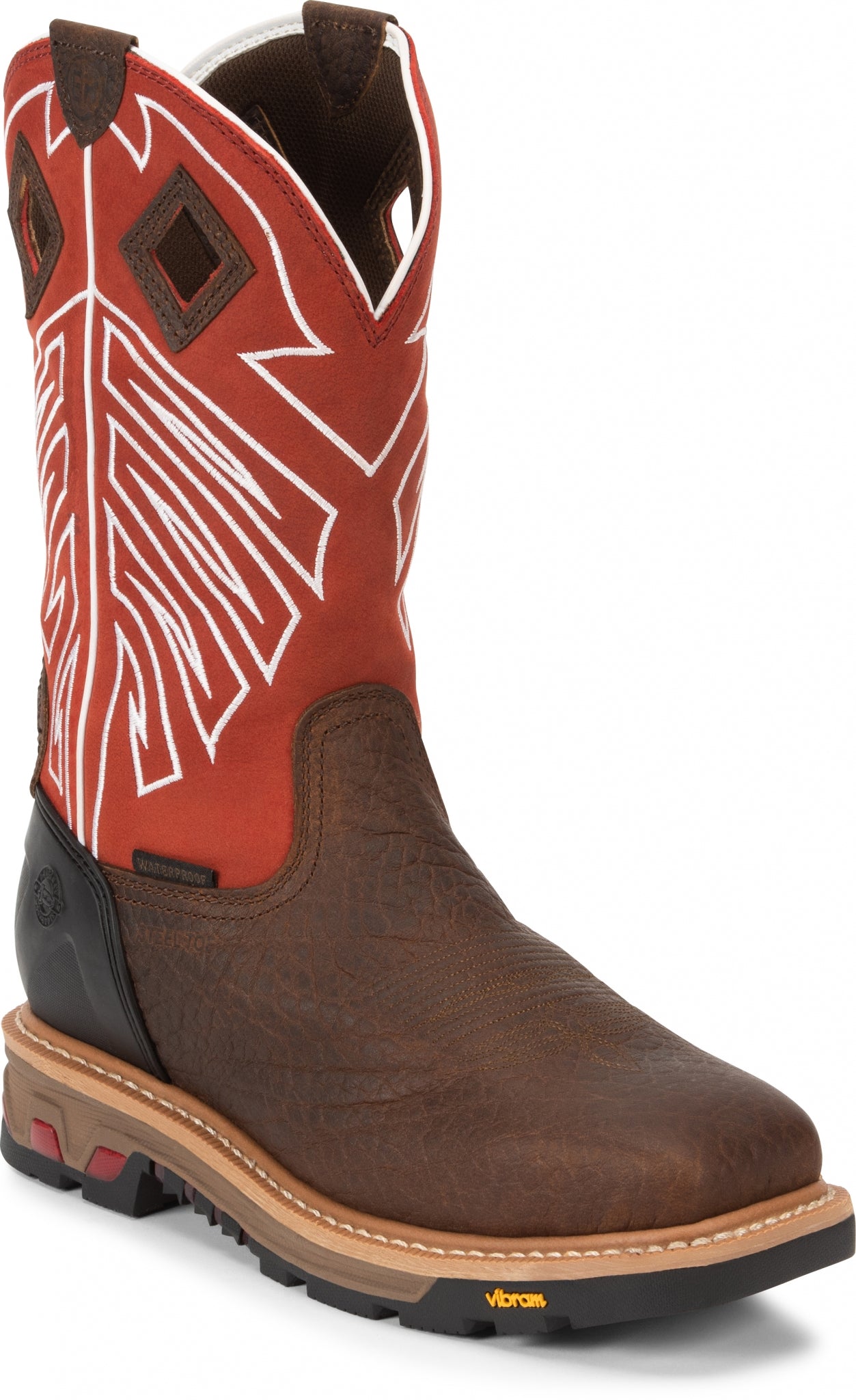 Justin Mens Roughneck 12" Waterproof Steel Toe Boots