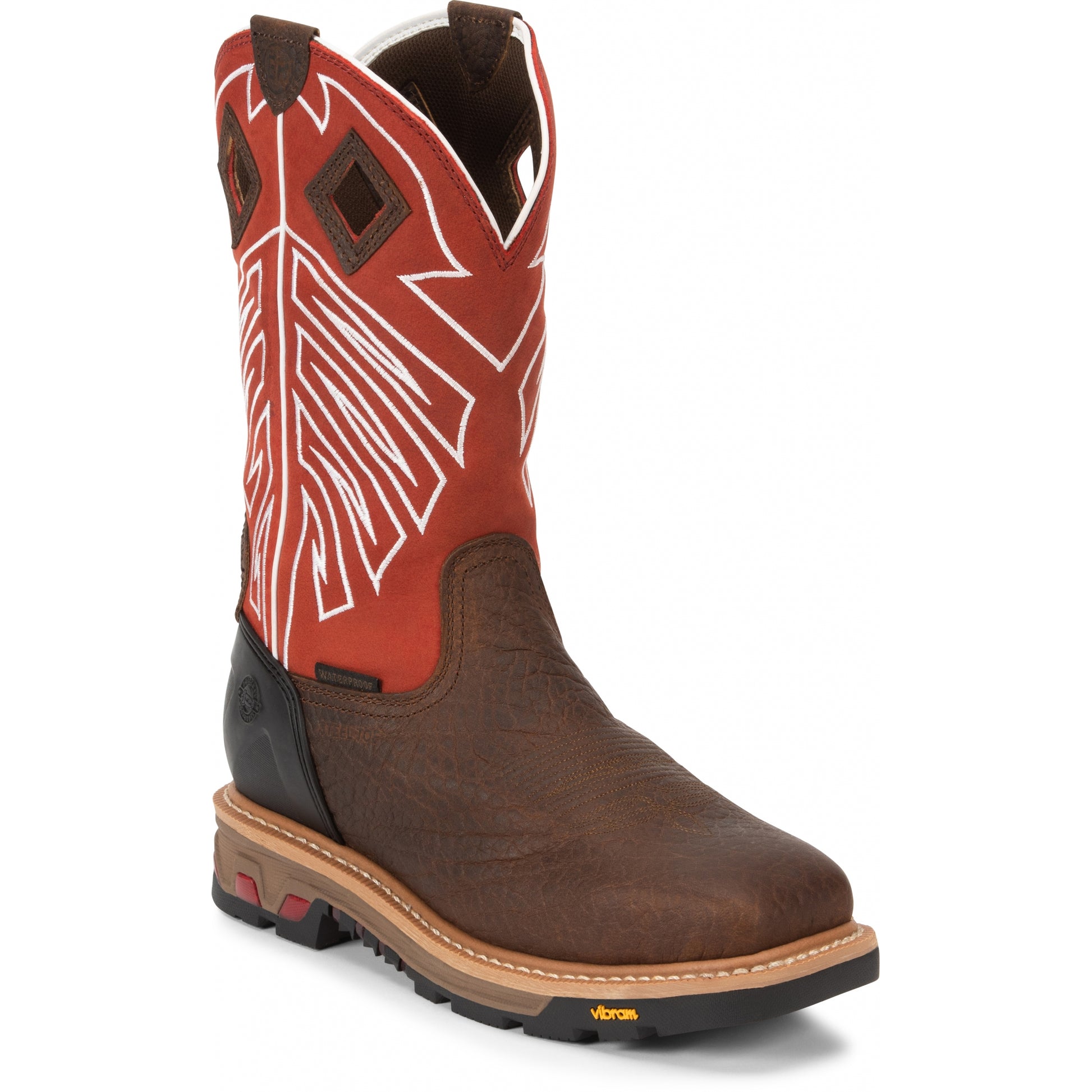 Justin Mens Roughneck 12" Waterproof Steel Toe Boots