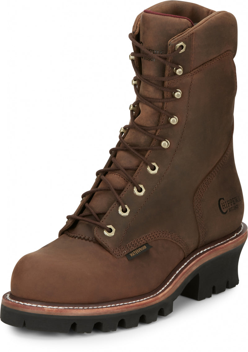 Chippewa Mens Super DNA 9" Waterproof Steel Toe Logger Boots
