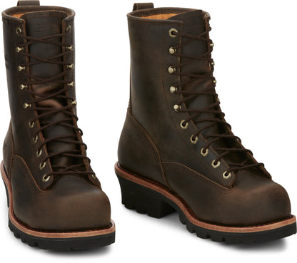 Chippewa Mens Paladin 8" Waterproof Insulated Steel Toe Logger Boots