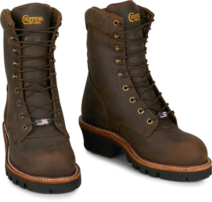 Chippewa Mens Super Logger 9" Waterproof Insulated Steel Toe Boots
