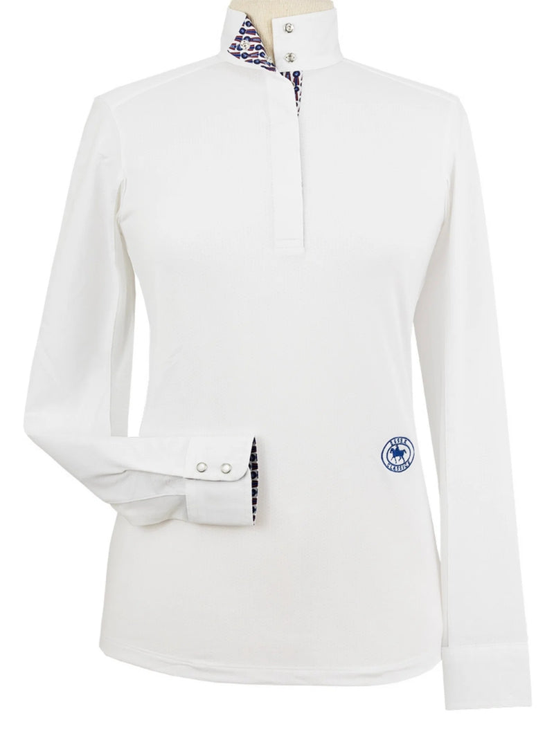 Essex Classics Tricolor Ladies Talent Yarn Straight Collar Long Sleeve Show Shirt