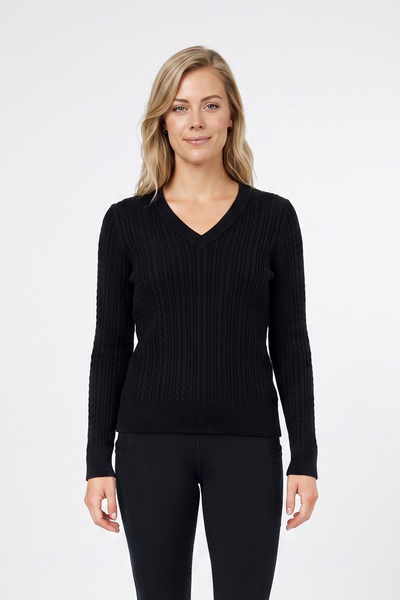 Weatherbeeta Ladies Cable Knit V-Neck Pullover