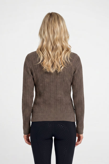 Weatherbeeta Ladies Cable Knit V-Neck Pullover