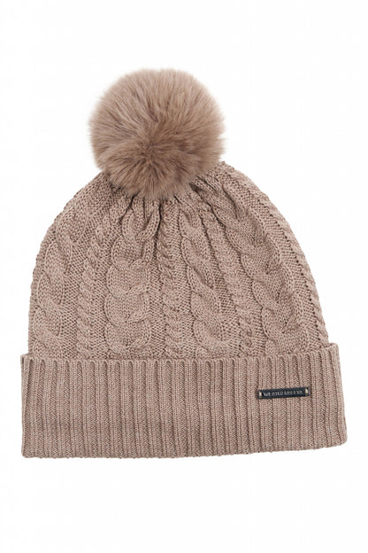 Weatherbeeta Cable Knit Pom Pom Beanie