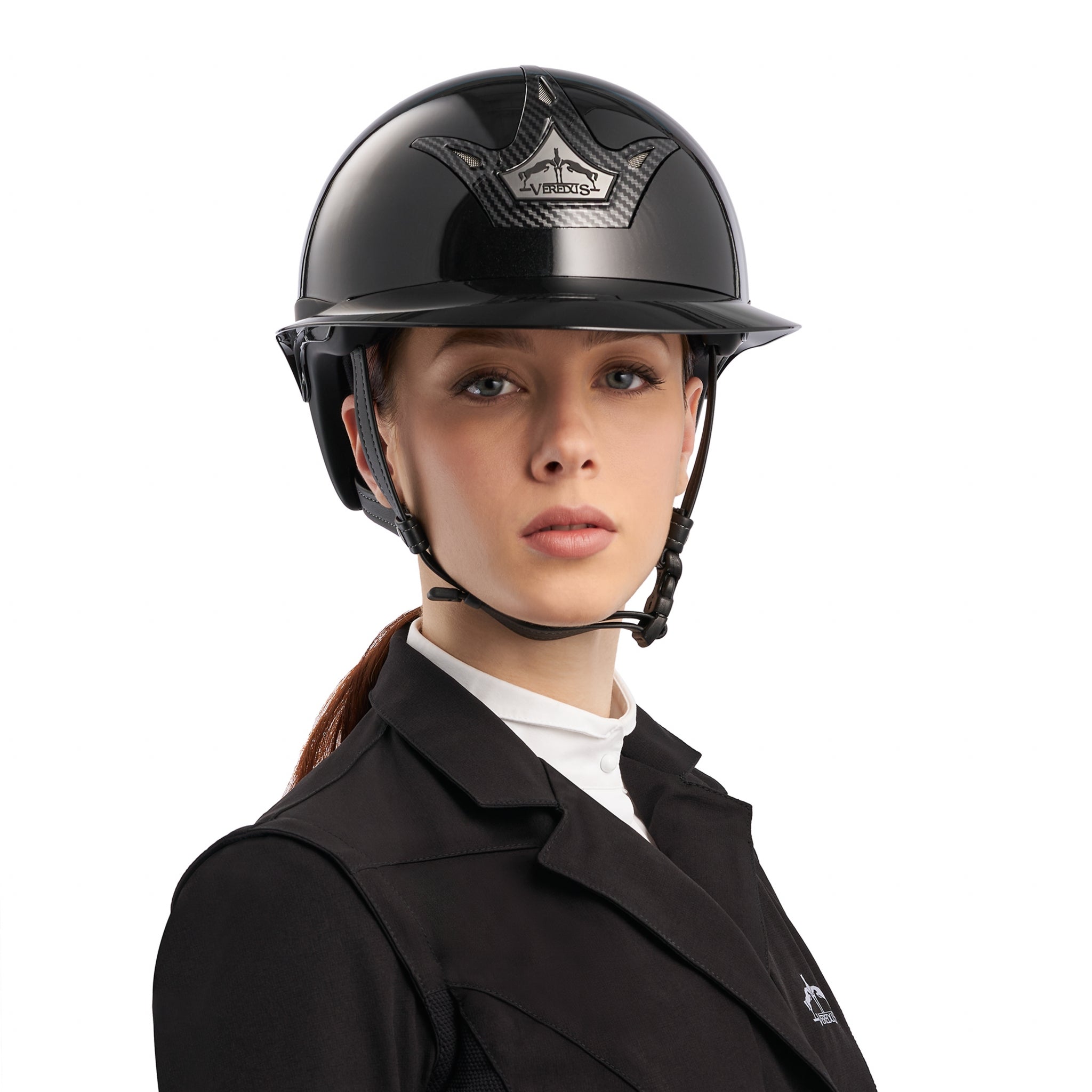 Veredus Vita Carbon GST Glossy Riding Helmet with Wide Visor