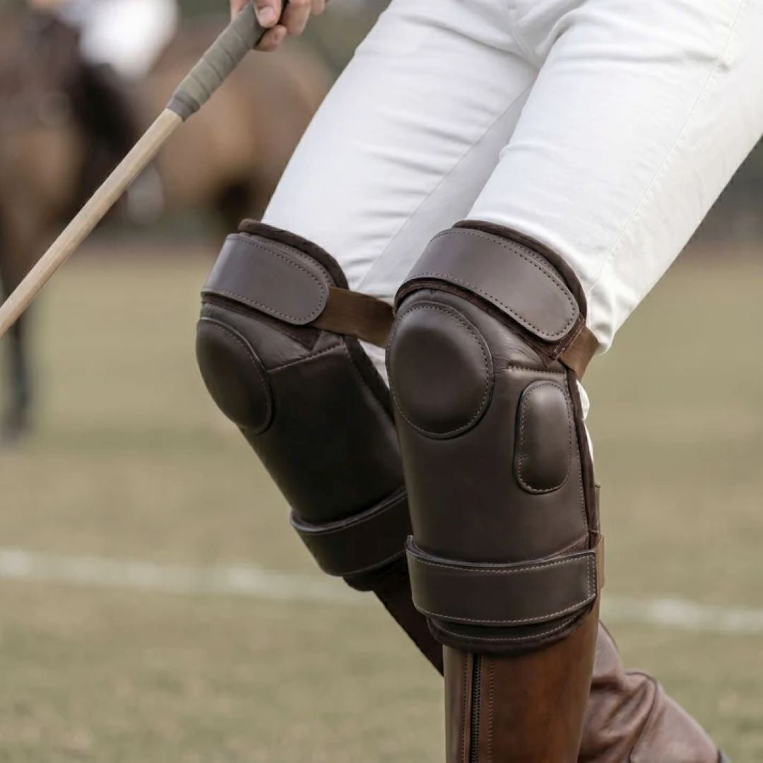 TuffRider Handcrafted Leather Polo Adult Knee Guards