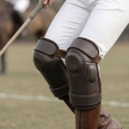 TuffRider Handcrafted Leather Polo Adult Knee Guards