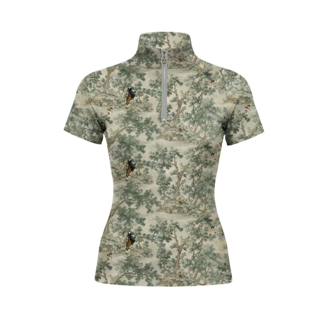 Dapplebay Ladies Hunt Tapestry 1/4 Zip SS Riding Top