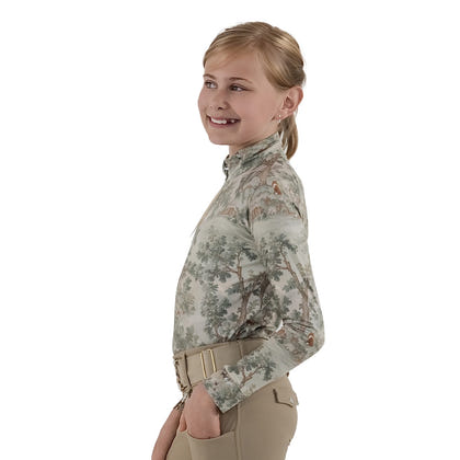 Dapplebay Kids Hunt Tapestry 1/4 Zip LS Riding Top