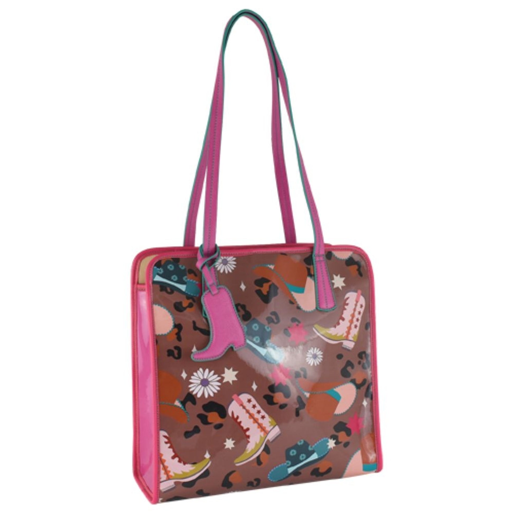 Justin Catchfly Jelly Tote Bag with Vintage Hats And Boots