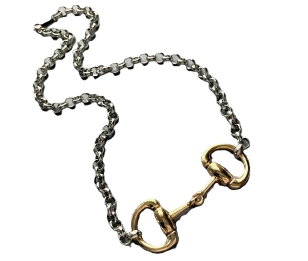 Awst Int'l Two-tone Chunky Snaffle Bit Necklace