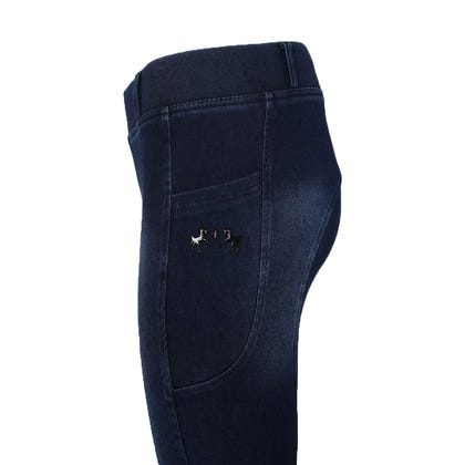Equine Couture Ladies Denim KP Tights with Phone Pocket