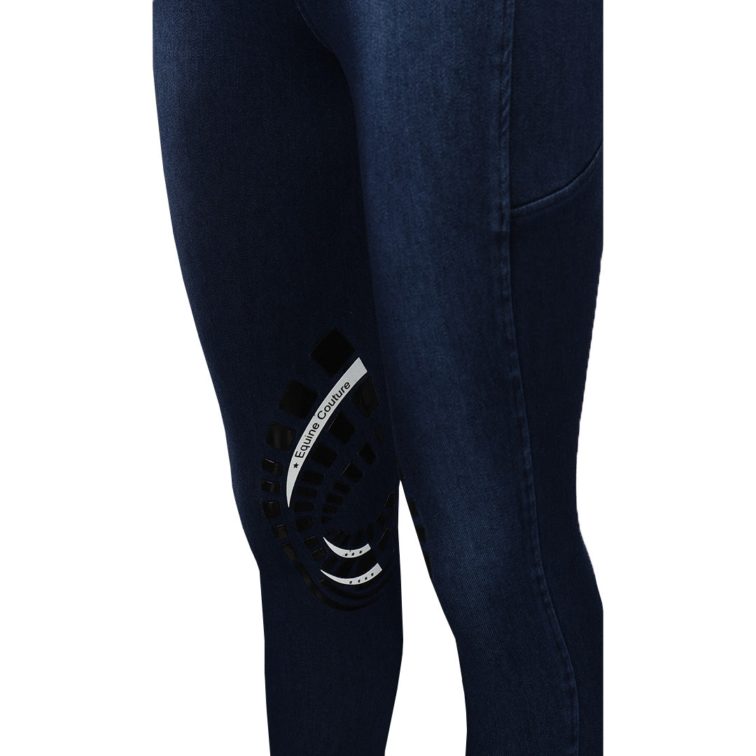 Equine Couture Ladies Denim KP Tights with Phone Pocket