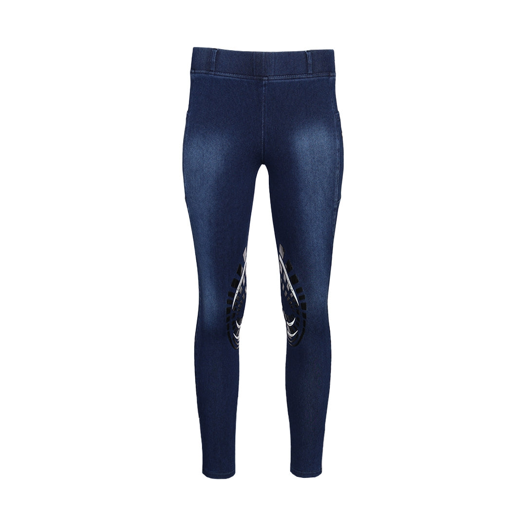 Equine Couture Ladies Denim KP Tights with Phone Pocket