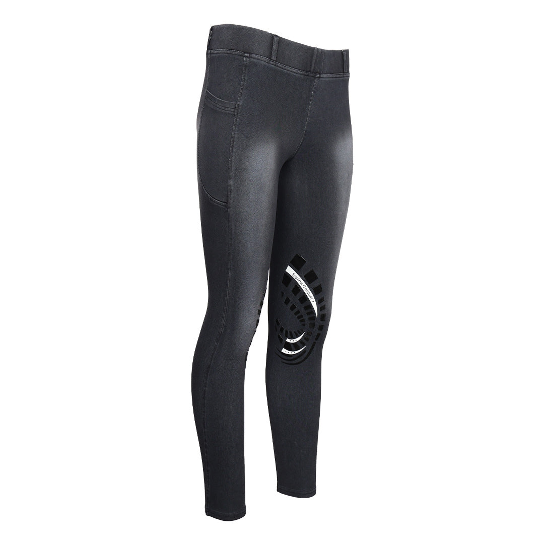 Equine Couture Ladies Denim KP Tights with Phone Pocket